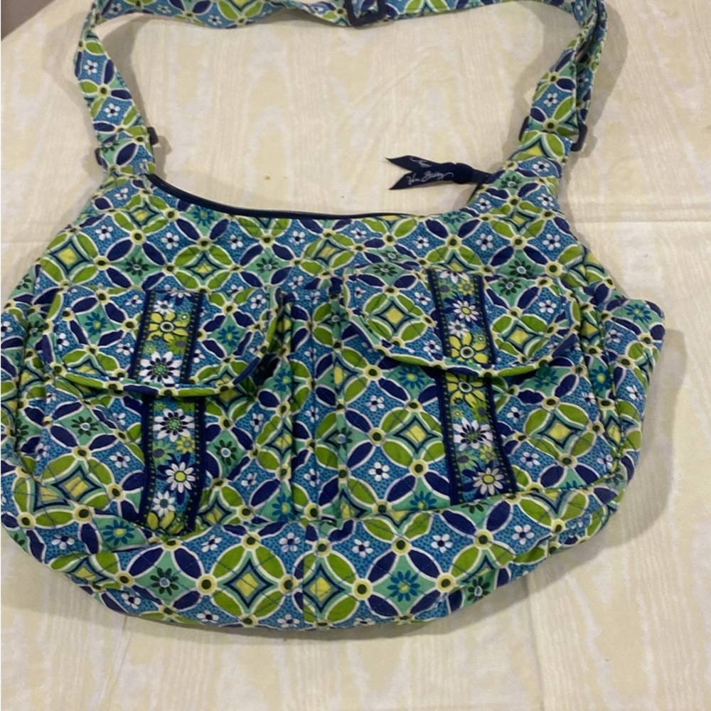 Vera Bradley Blue and Green Patterned Shoulder Bag
